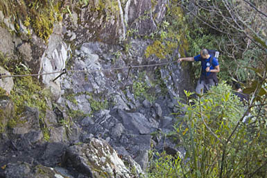 Ropes for Support on Wayna Picchu